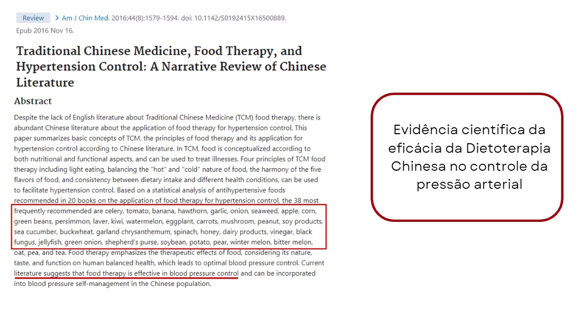 Estudio con evidencia de la eficacia de la Dietoterapia China